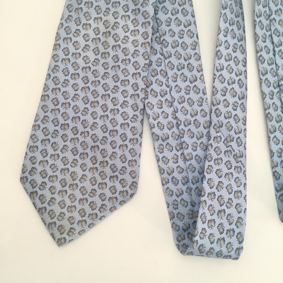 Salvatore Ferragamo Blue Butterfly Silk Necktie - Picture 5 of 7